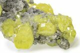 Bright Yellow Sulfur Crystal Cluster - Cianciana Mine, Italy #240639-2